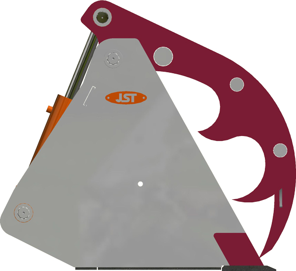 JST ograpple bucket with fixed teeth and L side plate (model MFS)