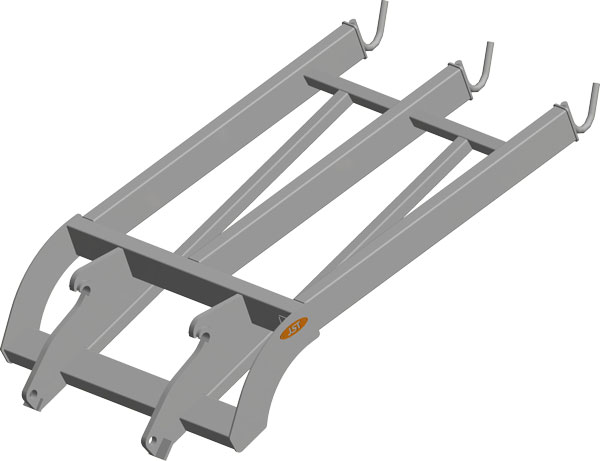 JST GG storsækkekrog til tre sække. Storsækkekrogen har 3 meter rækkevidde. Til læssemaskiner.